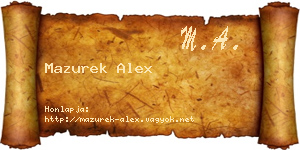 Mazurek Alex névjegykártya